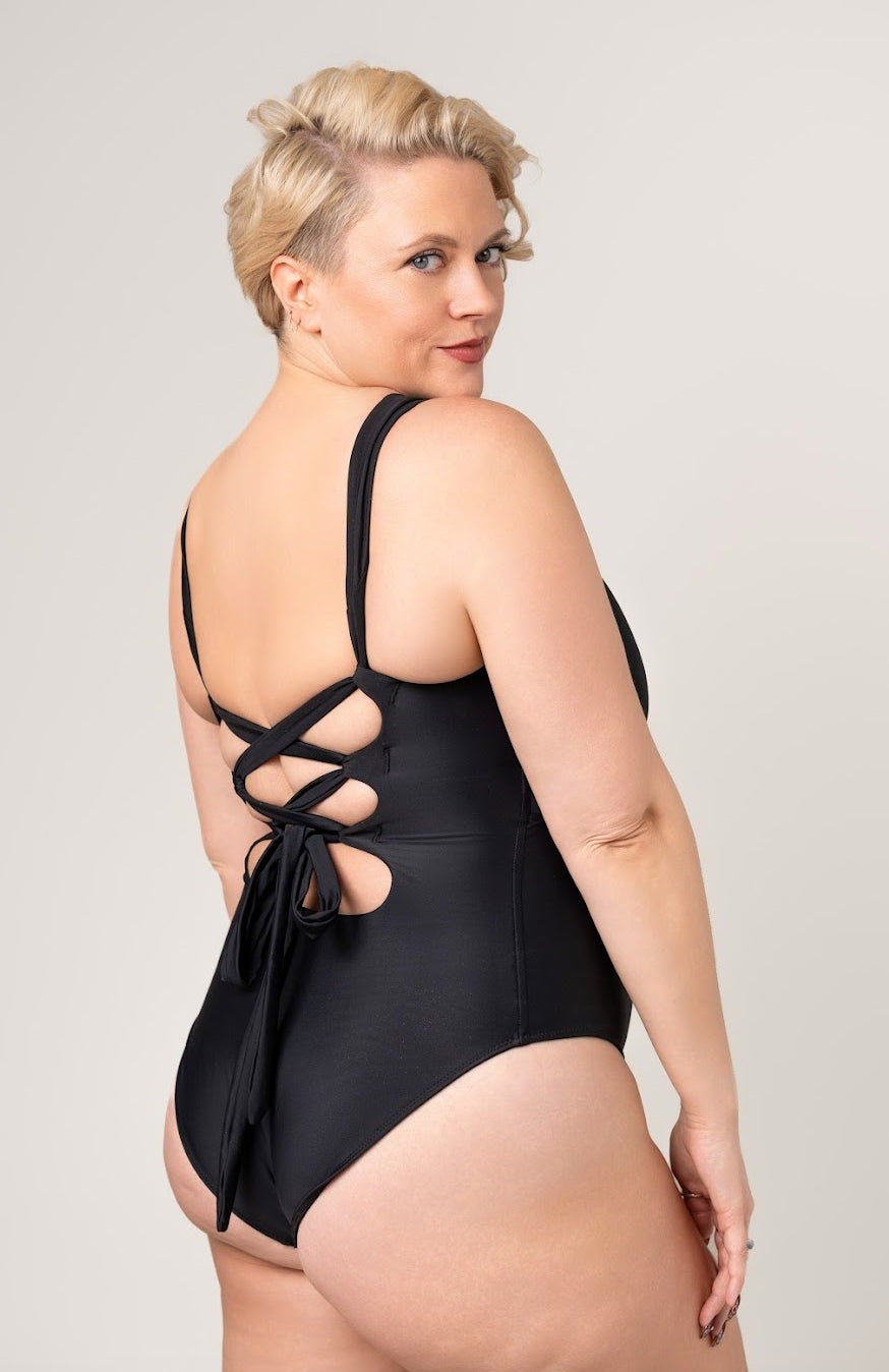 shoulder ribbon tiered one-piece dot tulle | BONNE