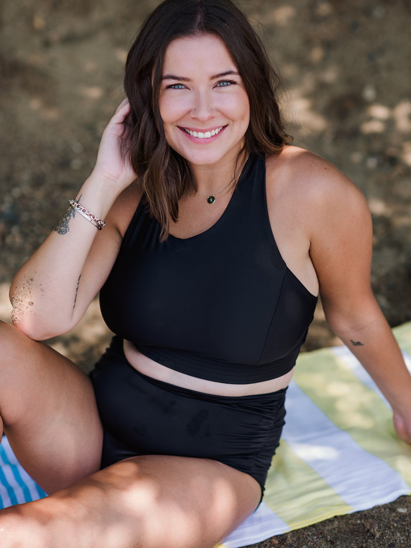 High Neck Swim Top Bikini Top for D Cup + Wild Isles Swim